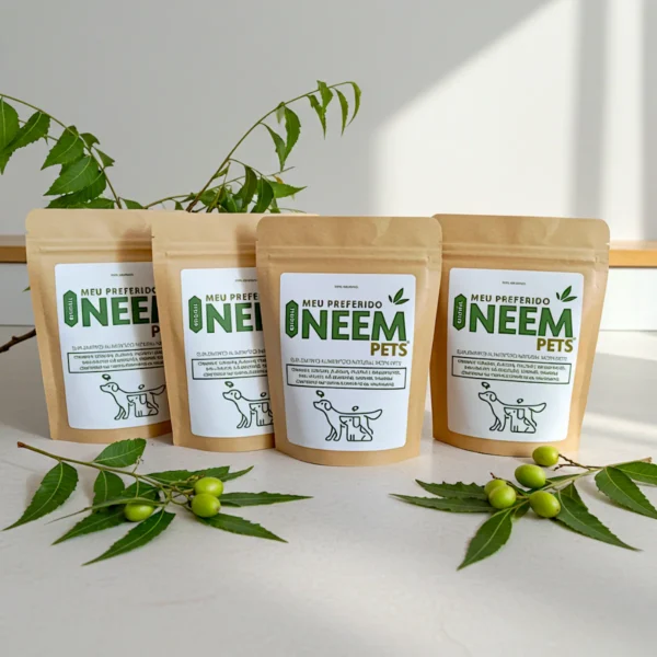 Kit 4 Neem Pets Suplemento Original 100% Natural Fortificante Combate Pulgas Carrapatos Coceiras Alergias Preferido Pets
