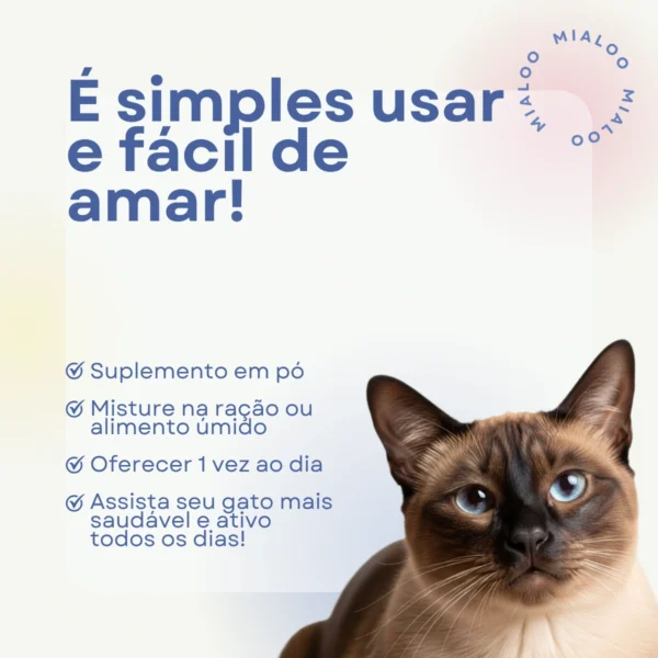 Mialoo é fácil de usar e contém taurina